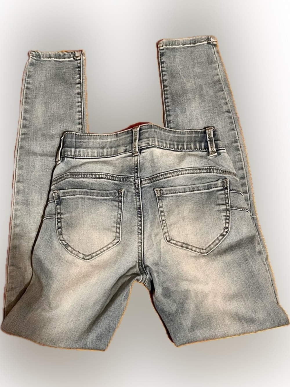 Candie's Distressed Skinny Jeans Size 0 Teens Blue Denim Y2K Grunge Punk Stretch